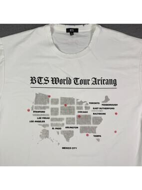 BTS Arirang World Tour 2026 Tampa T-shirt Mens Large White BRAND NEW